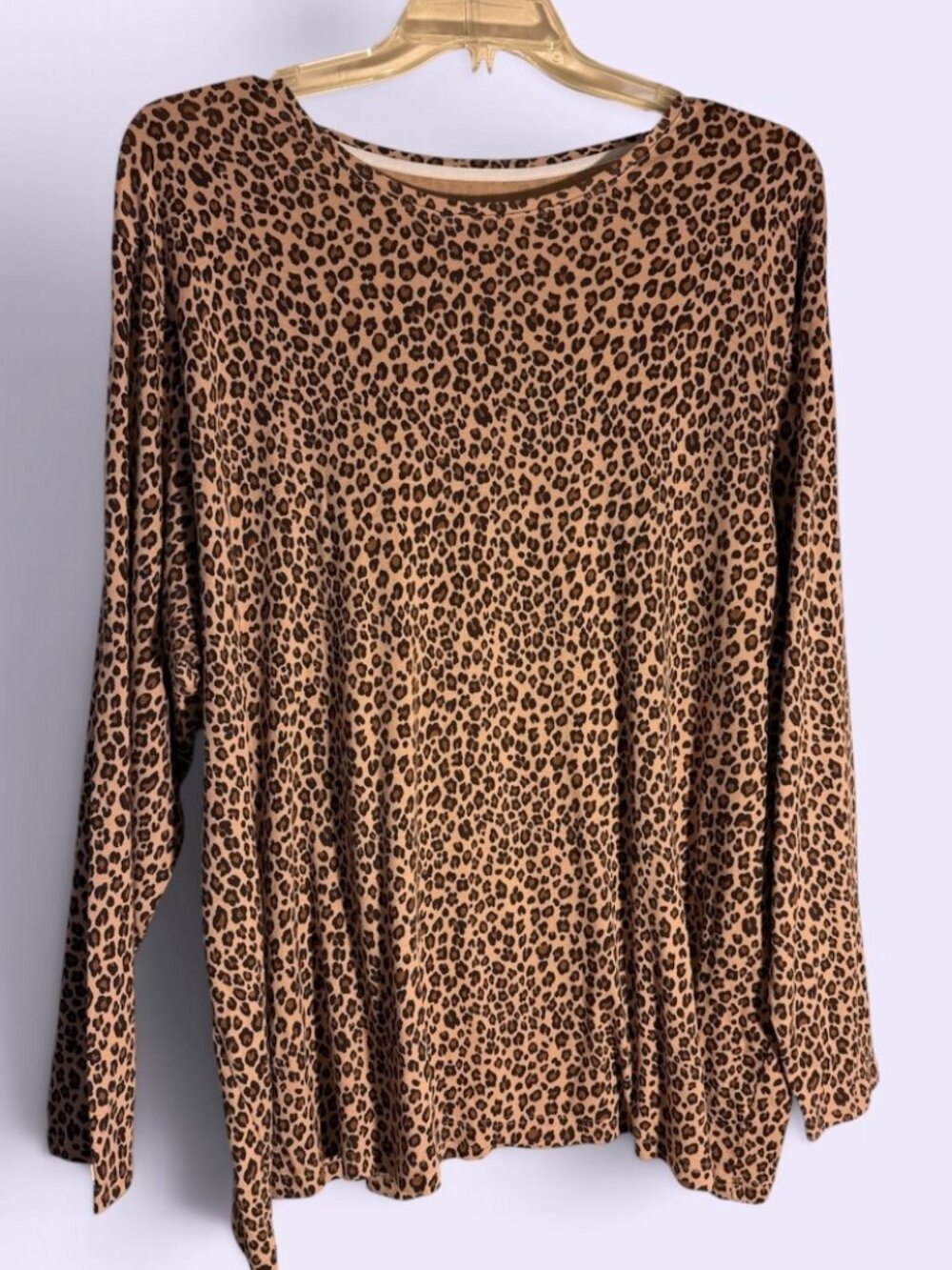 Croft & Barrow Cotton Brown & Black Leopard Print Knit Pullover Sz 4X